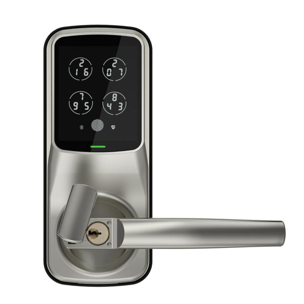 Lockly Model-S Satin Nickel Latch Smart Keypad Door Lock with Bluetooth